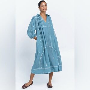 Blue Long Sleeve Women's Dress